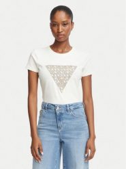 Guess T-Shirt W6BI61 K7948 Kremowy Regular Fit. Białe t-shirty damskie Guess, s, z aplikacjami, z bawełny, bez kołnierzyka. Za 194.99 zł.