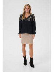 Cream Bluzka w kolorze czarnym rozmiar: 36. Czarne bluzki damskie Cream, z aplikacjami, z wiskozy, bez kołnierzyka, bez ramiączek. Za 165.99 zł.