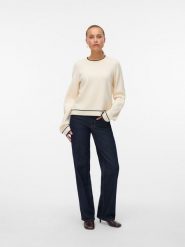 Vero Moda Sweter w kolorze kremowym rozmiar: L. Brązowe swetry klasyczne damskie Vero Moda, l, z materiału, bez kołnierzyka. Za 100.99 zł.