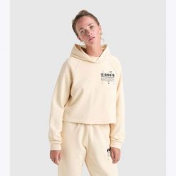 Bluza damska DIADORA L. HOODIE CROP MANIFESTO. Brązowe bluzy damskie Diadora, l, bez wzorów, z bawełny, z kapturem. Za 109.99 zł.
