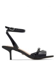 Nine West Sandały FEROZA BYCCC02 Czarny. Czarne sandały damskie Nine West, bez wzorów, z syntetyku, bez obcasa, na szpilce, bez zapięcia. Za 184.99 zł.