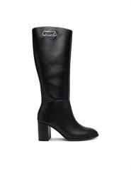 KARL LAGERFELD Kozaki Kinga KL35680 Czarny. Czarne kozaki damskie KARL LAGERFELD, ze skóry, bez obcasa, na słupku, bez zapięcia. Za 1,319.00 zł.