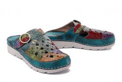 LAURA VITA Dorry 08 turquoise, klapki damskie. Klapki damskie LAURA VITA, bez wzorów, ze skóry, bez obcasa, na koturnie, bez zapięcia. Za 304.90 zł.