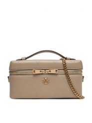 Tory Burch Torebka Charlie Quilted East-West Vanity Case 186036 Beżowy. Brązowe kuferki damskie Tory Burch, bez wzorów, ze skóry, bez dodatków. Za 2,419.00 zł.