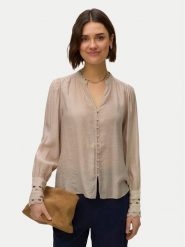 Vero Moda Koszula Irina 10338396 Beżowy Regular Fit. Brązowe koszule damskie Vero Moda, xs, bez wzorów, z wiskozy, bez kołnierzyka, bez ramiączek. Za 199.99 zł.