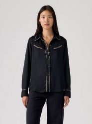 Levi's Koszula w kolorze czarnym rozmiar: M. Czarne koszule damskie Levi's, m, bez wzorów, z wiskozy, bez kołnierzyka, bez ramiączek. Za 131.12 zł.