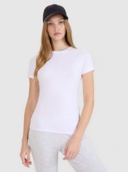4F T-shirt slim gładki damski (2-pack) - biały L. Białe t-shirty damskie 4F, l, bez wzorów, z bawełny, bez kołnierzyka. Za 79.99 zł.