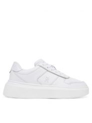 Tommy Hilfiger Sneakersy Patent Platform FW0FW08819 Biały. Białe obuwie sportowe damskie Tommy Hilfiger, ze skóry, bez zapięcia. Za 389.99 zł.