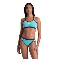 Strój kąpielowy damski dwuczęściowy sportowy na basen Arena Icons. Niebieskie bikini Arena, bez wzorów. Za 79.99 zł.