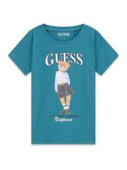 Guess T-Shirt J6YI08 K3710 Zielony Regular Fit. Zielone koszulki i t-shirty dziewczęce Guess, z aplikacjami, z bawełny, bez kołnierzyka, bez ramiączek. Za 114.99 zł.