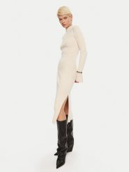 Patrizia Pepe Sukienka dzianinowa 2A2848 K214 Écru Regular Fit. Sukienki damskie Patrizia Pepe, bez wzorów, z dzianiny, bez ramiączek. Za 799.99 zł.