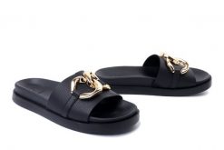RIEKER Revolution W1452-00 black, klapki damskie. Czarne klapki damskie Rieker, bez wzorów, bez obcasa, bez zapięcia. Za 255.92 zł.