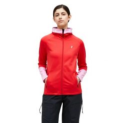 Bluza Peak Performance damska Rider Zip Hood czerwona - S. Czerwone bluzy damskie Peak Performance, s, bez wzorów, bez kaptura. W wyprzedaży za 599.00 zł.