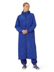 Ilse Jacobsen Płaszcz przeciwdeszczowy w kolorze niebieskim rozmiar: 40. Niebieskie płaszcze damskie Ilse Jacobsen, bez wzorów, bez kaptura. Za 393.45 zł.