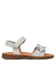Froddo Sandały Lore Flowers G3150251-26 M Srebrny. Szare sandały dziewczęce Froddo, ze skóry, bez obcasa, bez zapięcia. Za 219.99 zł.