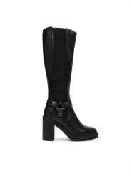 LOVE MOSCHINO Kozaki JA2608AG0NIA0000 Czarny. Czarne kozaki damskie Love Moschino, ze skóry, bez obcasa, na słupku, bez zapięcia. Za 1,589.00 zł.