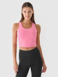 4F Crop top treningowy szybkoschnący damski - różowy XXL. Czerwone koszulki sportowe damskie 4F, xs, bez wzorów, z dzianiny, bez ramiączek, na fitness i siłownię. W wyprzedaży za 49.99 zł.