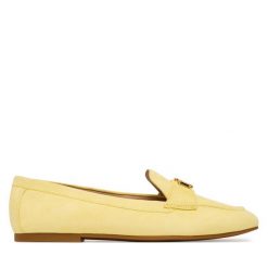 Lordsy LAUREN RALPH LAUREN. Żółte półbuty damskie Lauren Ralph Lauren, bez wzorów, bez obcasa, bez zapięcia. Za 649.99 zł.