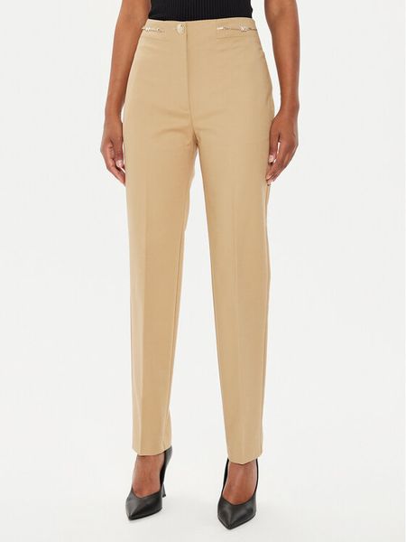 Marciano Guess Spodnie materiałowe Alice 4YGB09 7124A Beżowy Regular Fit. Brązowe spodnie materiałowe damskie Marciano Guess, z aplikacjami, z bawełny. Za 449.99 zł.