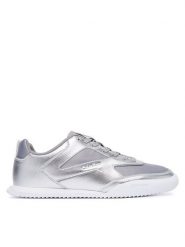 Calvin Klein Sneakersy Low Pro Run Lace Stripe Met Lth HW0HW03272 Srebrny. Szare obuwie sportowe damskie Calvin Klein, z materiału, bez zapięcia. Za 489.99 zł.