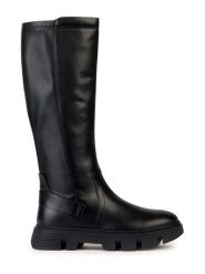 Geox Skórzane kozaki "Vilde" w kolorze czarnym rozmiar: 37. Czarne kozaki damskie Geox, na zimę, bez obcasa, bez zapięcia. Za 456.87 zł.