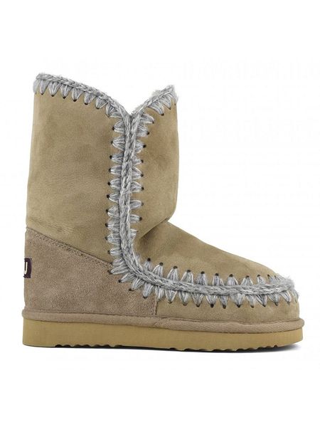 Mou Skórzane kozaki zimowe w kolorze beżowym rozmiar: 40. Brązowe kozaki damskie Mou, na zimę, z wełny, bez obcasa, bez zapięcia. Za 717.99 zł.