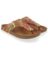 HAFLINGER Skórzane japonki w kolorze jasnobrązowym ze wzorem rozmiar: 41. Brązowe klapki damskie HAFLINGER, bez wzorów, z otwartym noskiem, bez obcasa, bez zapięcia. Za 145.60 zł.