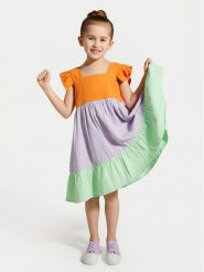 Coccodrillo Sukienka letnia WC4128301OWK Kolorowy Regular Fit. Sukienki dziewczęce COCCODRILLO, bez wzorów, z bawełny, bez ramiączek, proste. Za 69.99 zł.