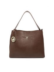 Beverly Hills Polo Club Torebka BHPC-W-04-A23 Brązowy. Brązowe torebki klasyczne damskie Beverly Hills Polo Club, z materiału, bez dodatków. Za 199.99 zł.