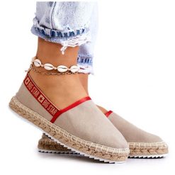 Materiałowe Espadryle Wsuwane Big Star JJ274879 Beżowe beżowy. Brązowe espadryle damskie bez wzorów, z materiału, bez obcasa. Za 205.59 zł.