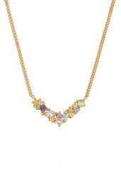 Elli PREMIUM Damski wisior kształt V Geo z topazem, ametystem i kamieniem księżycowym w pozłacanym srebrze próby 925 Sterling Silver Naszyjniki 1 ct. Szare naszyjniki damskie Elli PREMIUM, z ametystem, pozłacane. Za 368.99 zł.