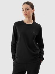 4F Bluza dresowa nierozpinana bez kaptura damska - czarna L. Czarne bluzy damskie 4F, l, bez wzorów, z bawełny, bez kaptura. W wyprzedaży za 79.99 zł.