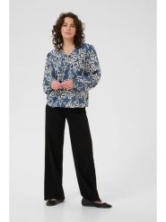 Kaffe Bluzka w kolorze niebiesko-białym rozmiar: 36. Niebieskie bluzki damskie Kaffe, s, bez wzorów, z wiskozy, klasyczne, bez kołnierzyka, bez ramiączek. Za 113.99 zł.