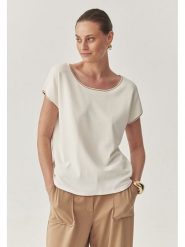 TATUUM Bluzka w kolorze kremowym rozmiar: S. Brązowe bluzki damskie TATUUM, s, bez wzorów, bez kołnierzyka, bez ramiączek. Za 109.00 zł.