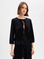 More & More Aksamitna kurtka damska Kobiety czarny jednolity, 40. Czarne kurtki damskie More & More, bez wzorów, bez kaptura. Za 339.95 zł.