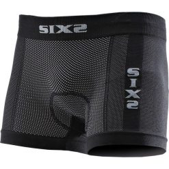 Bokserki sportowe BOX2. Czarne bokserki damskie SIXS, bez wzorów, ze skóry. Za 207.50 zł.