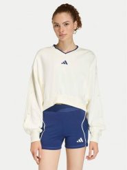 Adidas Bluza Stadium JZ1074 Biały Loose Fit. Białe bluzy damskie Adidas, s, bez wzorów, z bawełny, bez kaptura. Za 299.99 zł.