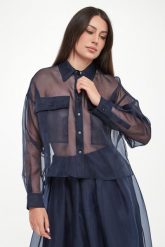Koszula damska z jedwabnej organzy Colomba WEEKEND MAX MARA. Koszule damskie Weekend Max Mara, bez wzorów, z jedwabiu, bez kołnierzyka, bez ramiączek. Za 1,369.00 zł.