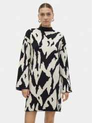 Vero Moda Sukienka dzianinowa Gold New Art 10311362 Czarny Regular Fit. Czarne sukienki damskie Vero Moda, bez wzorów, z dzianiny, bez ramiączek. Za 79.99 zł.