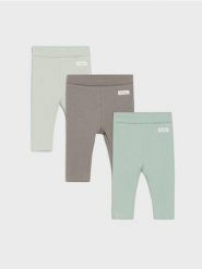 Prążkowane legginsy 3 pack - zielony. Zielone legginsy damskie Sinsay, l, bez wzorów, prążkowane. Za 29.99 zł.