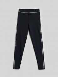 4F Legginsy dzianinowe damskie - czarne L. Czarne legginsy damskie 4F, l, bez wzorów, z dzianiny. Za 129.99 zł.