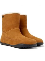 Camper Skórzane botki zimowe w kolorze jasnobrązowym rozmiar: 37. Brązowe botki damskie Camper, na zimę, z materiału, bez obcasa, bez zapięcia. Za 425.06 zł.