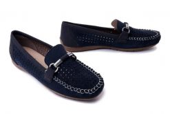 RIEKER 40253-14 blue, półbuty/mokasyny damskie. Niebieskie mokasyny damskie Rieker, na lato, bez obcasa. Za 239.92 zł.