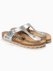 BAYTON Japonki "Cordoba" w kolorze srebrnym rozmiar: 39. Szare klapki damskie Bayton, bez wzorów, ze skóry, z otwartym noskiem, bez obcasa, bez zapięcia. Za 127.65 zł.