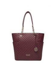 Nine West Torebka CEO-NEBRASKA-LDA8208A Bordowy. Czerwone shopper bag Nine West, bez wzorów, z materiału, bez dodatków. Za 269.99 zł.
