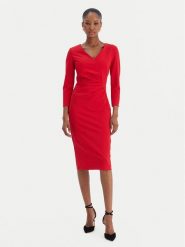 Rinascimento Sukienka koktajlowa CFC0126655003 Czerwony Slim Fit. Czerwone sukienki damskie Rinascimento, bez wzorów, z syntetyku, wizytowe, bez ramiączek. Za 579.99 zł.
