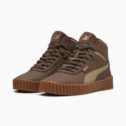 Puma Buty Carina 3.0 Mid Wtr 40264301. Brązowe obuwie sportowe casual damskie Puma, z syntetyku, bez zapięcia. Za 254.99 zł.