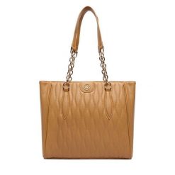 Torebka Beverly Hills Polo Club. Brązowe shopper bag Beverly Hills Polo Club, bez wzorów, bez dodatków. Za 279.99 zł.