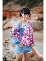 Isla Bonita by SIGRIS Bluzka ze wzorem rozmiar: L. Bluzki damskie Isla Bonita by SIGRIS, l, bez wzorów, z bawełny, bez kołnierzyka, bez ramiączek. Za 96.83 zł.