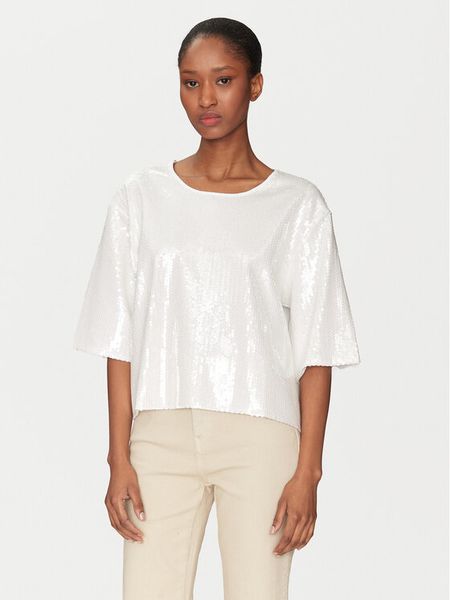 Marella T-Shirt Gardone 2513971024 Écru Boxy Fit. Białe t-shirty damskie Marella, l, bez wzorów, bez kołnierzyka. Za 729.99 zł.